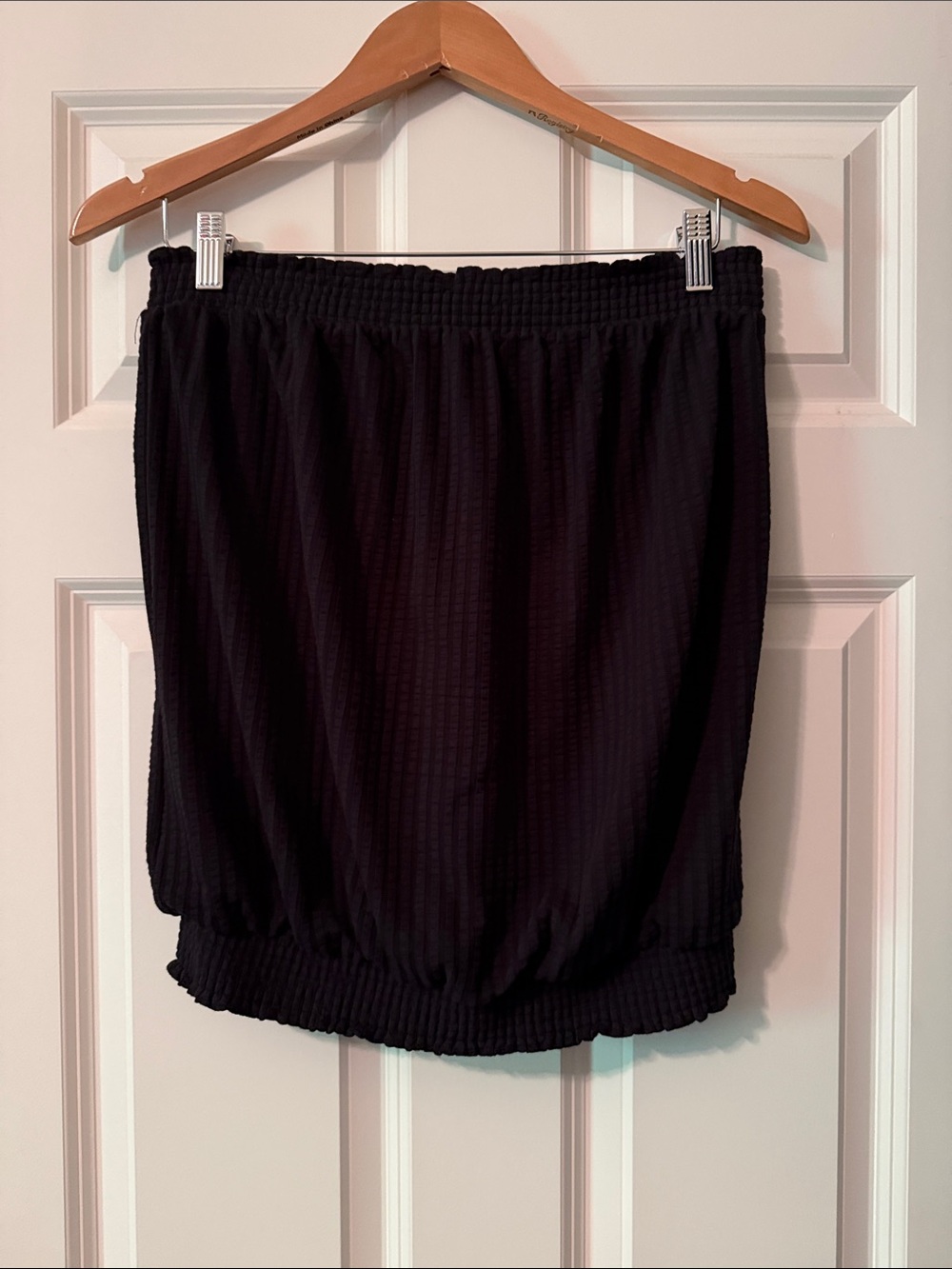 Anthropologie Black Bubble-Hem Top